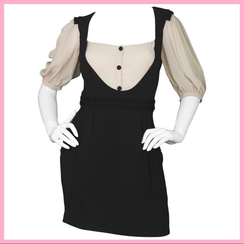 TEMPERLEY LONDON | NWOT Loretta Two-Tone Puffed Sleeve Jumper Dress